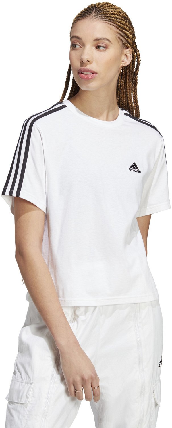 Adidas three stripe crop 2024 top