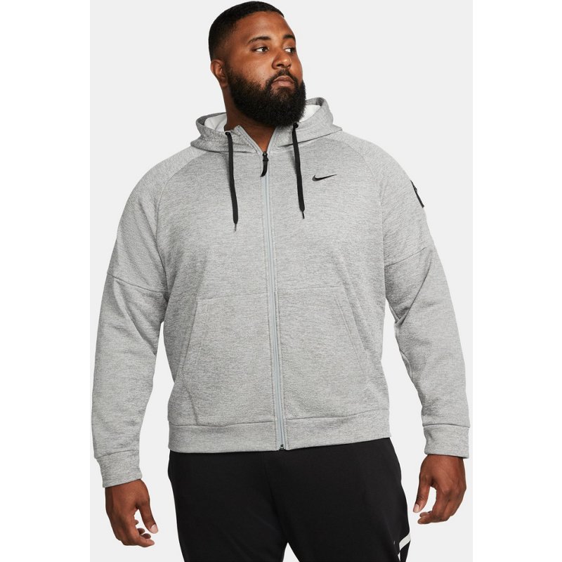 Nike Men's Therma-FIT Full-Zip Hoodie Dk Grey Heather/Particle Grey/Black, Small - Men's Athletic Fleece at Academy Sports