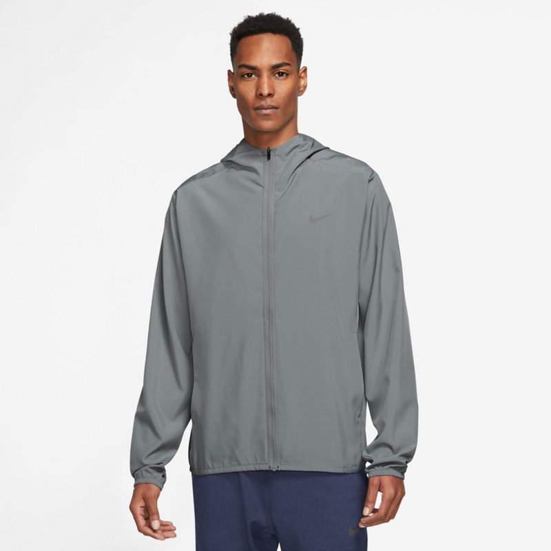 Nike Men's Form Dri-FIT Hooded Jacket Smoke Grey/Reflective Silv, Medium - Men's Athletic Jackets at Academy Sports