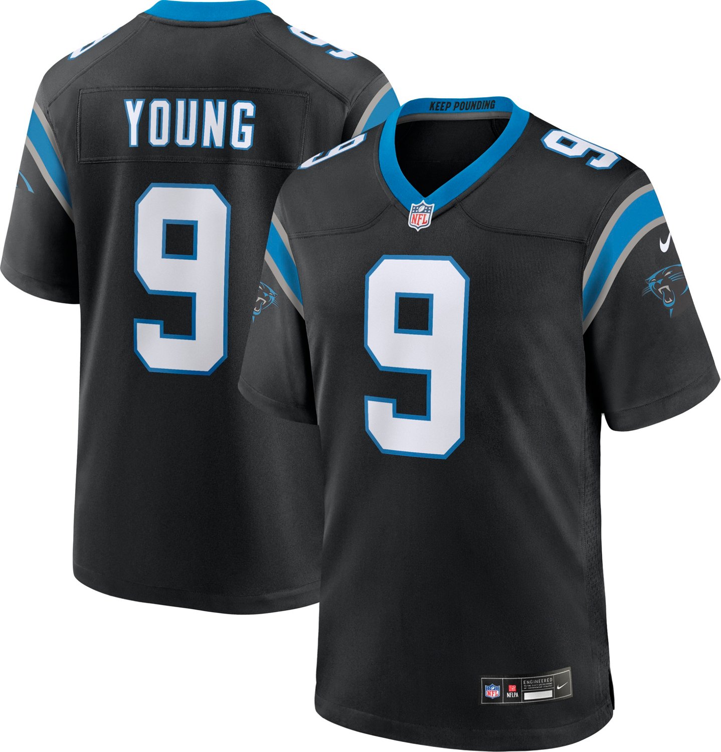 Nike Youth Carolina Panthers Bryce Young #9 Black Game Jersey