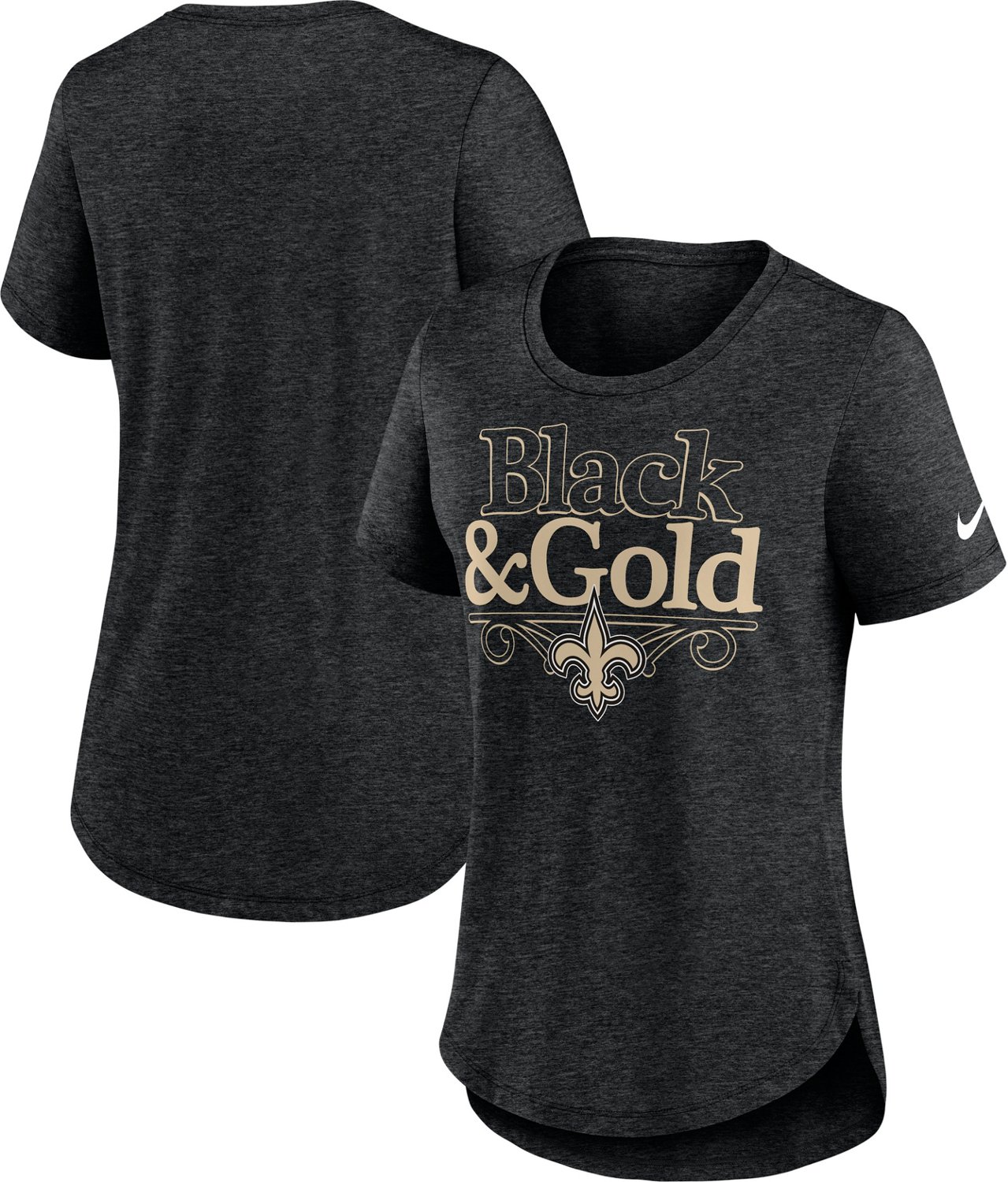 New Orleans Saints Men's Black and Gold Causal T-shirt