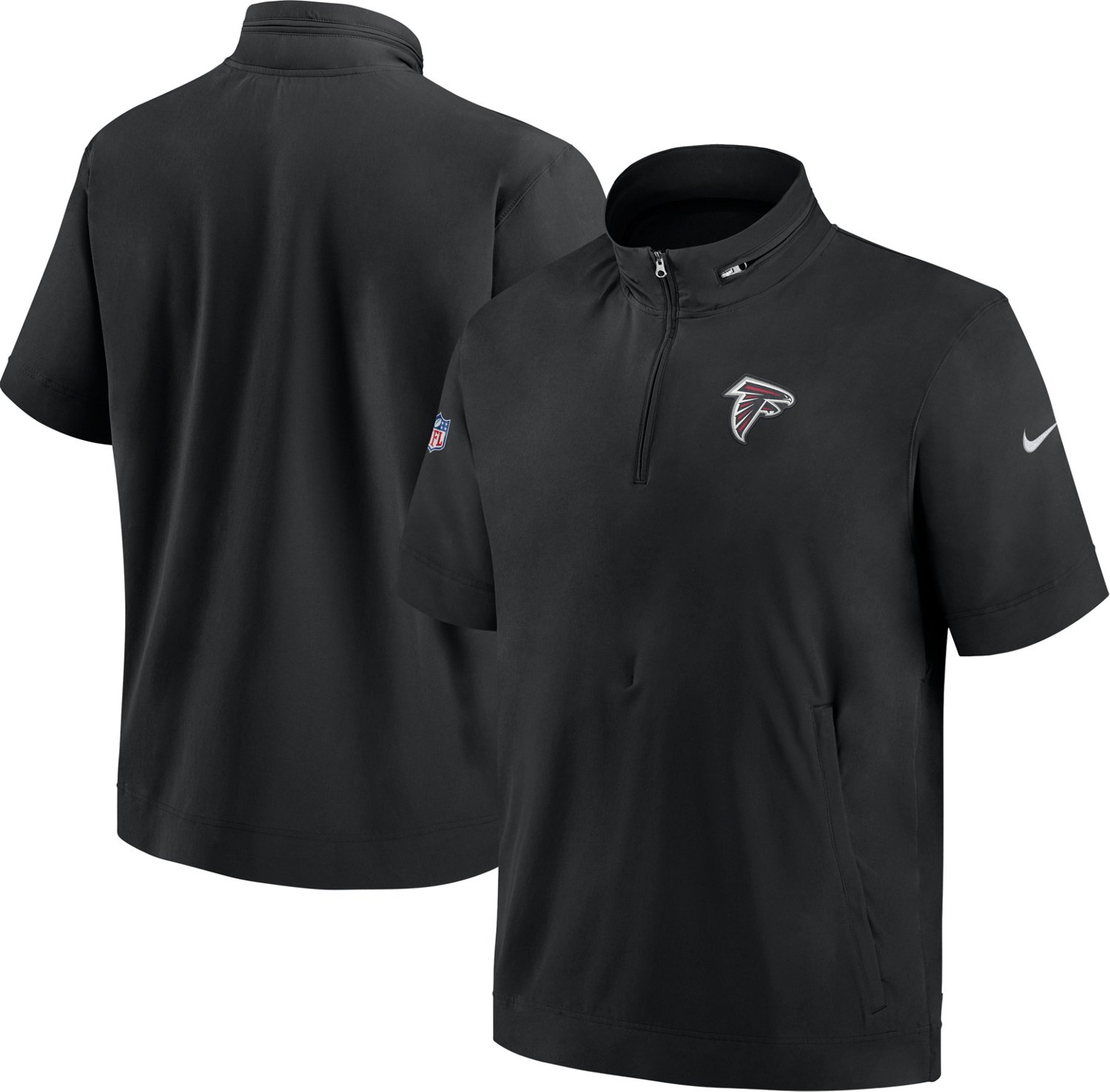 Nike Men's Atlanta Falcons Coach 1/2 Zip Short Sleeve Hooded Jacket - view number 3