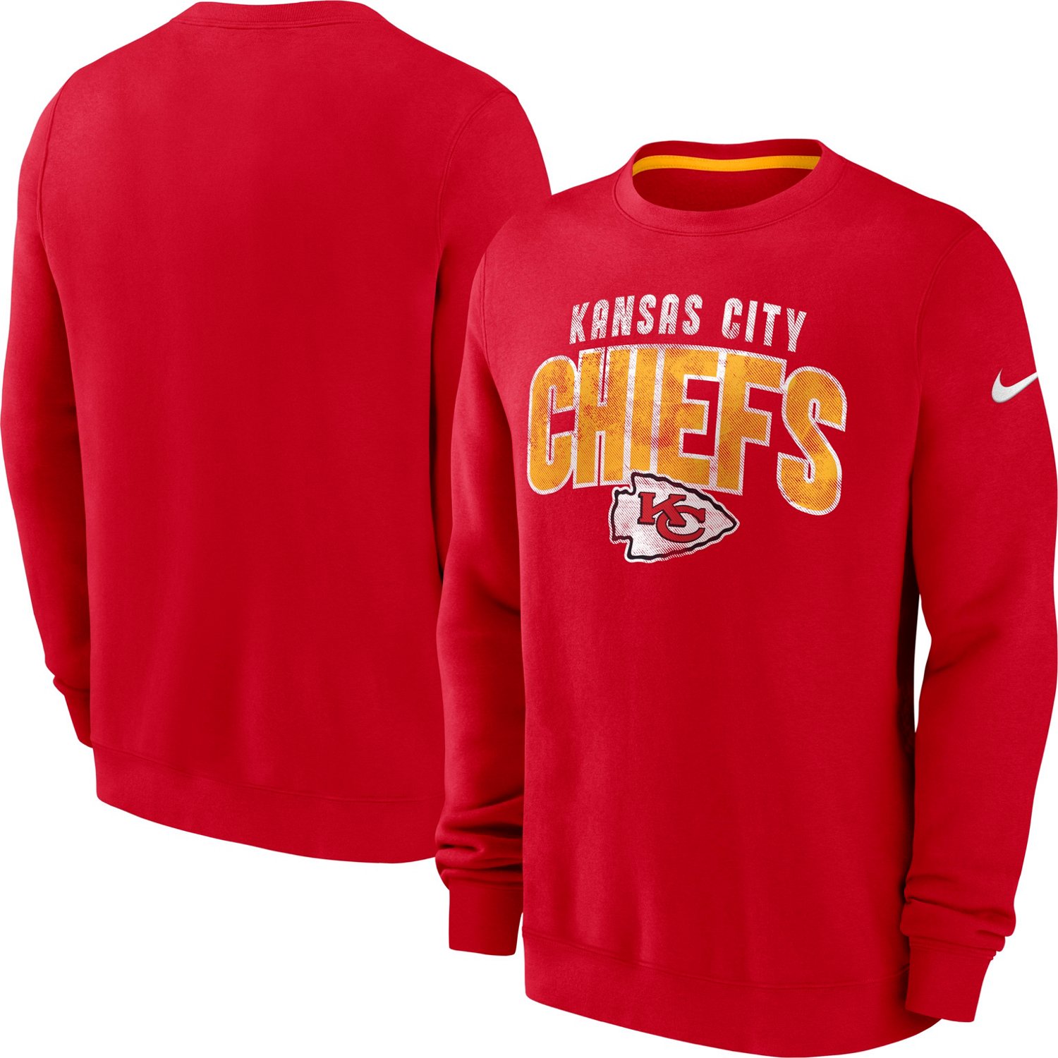 Nike Men's Kansas City Chiefs Rewind Club Long Sleeve Graphic T-shirt                                                            - view number 3
