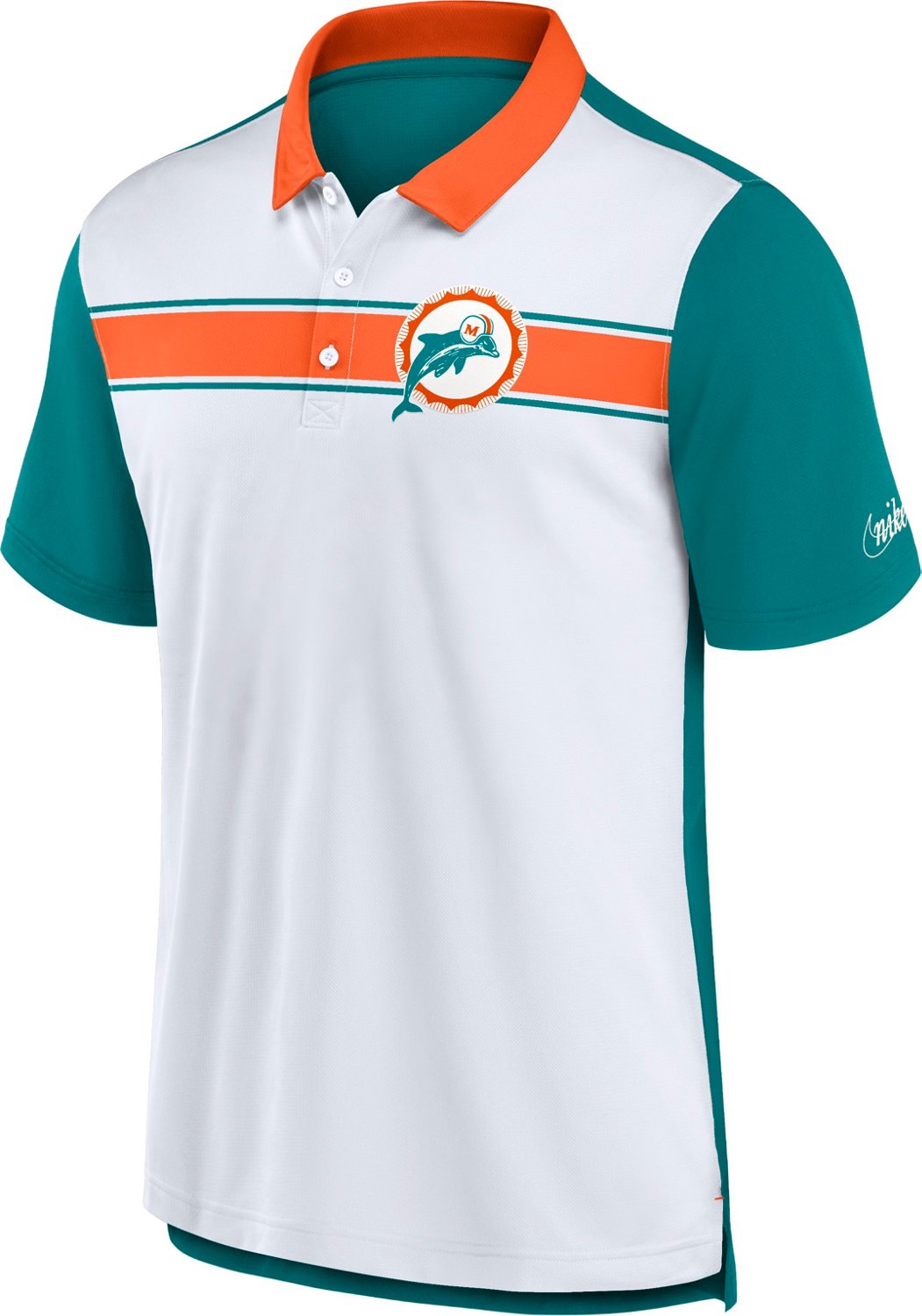 Nike Men's Miami Dolphins Rewind Pique Polo Shirt