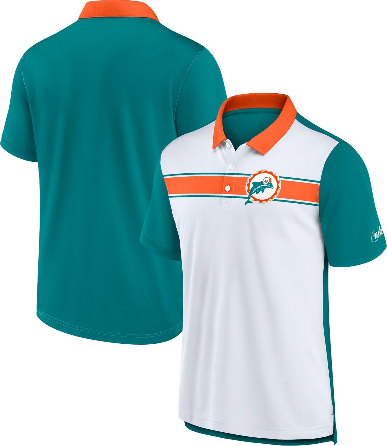 Nike Men's Miami Dolphins Rewind Pique Polo Shirt                                                                                - view number 3