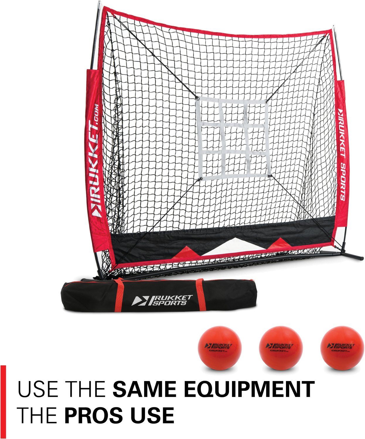 Rukket Sports 5 ft x 5 ft Baseball/Softball Net with 3 Weighted Balls and Strike Zone Target                                     - view number 3