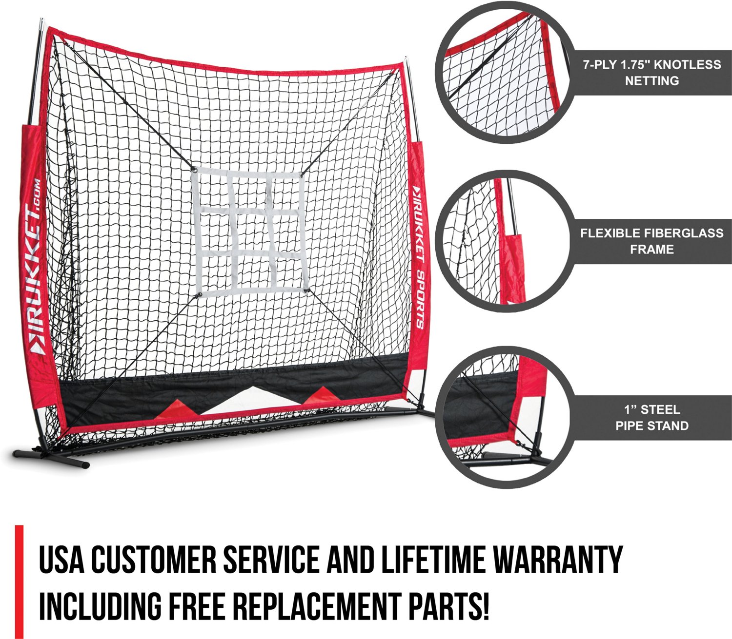 Rukket Sports 5 ft x 5 ft Baseball/Softball Net with 3 Weighted Balls and Strike Zone Target                                     - view number 6