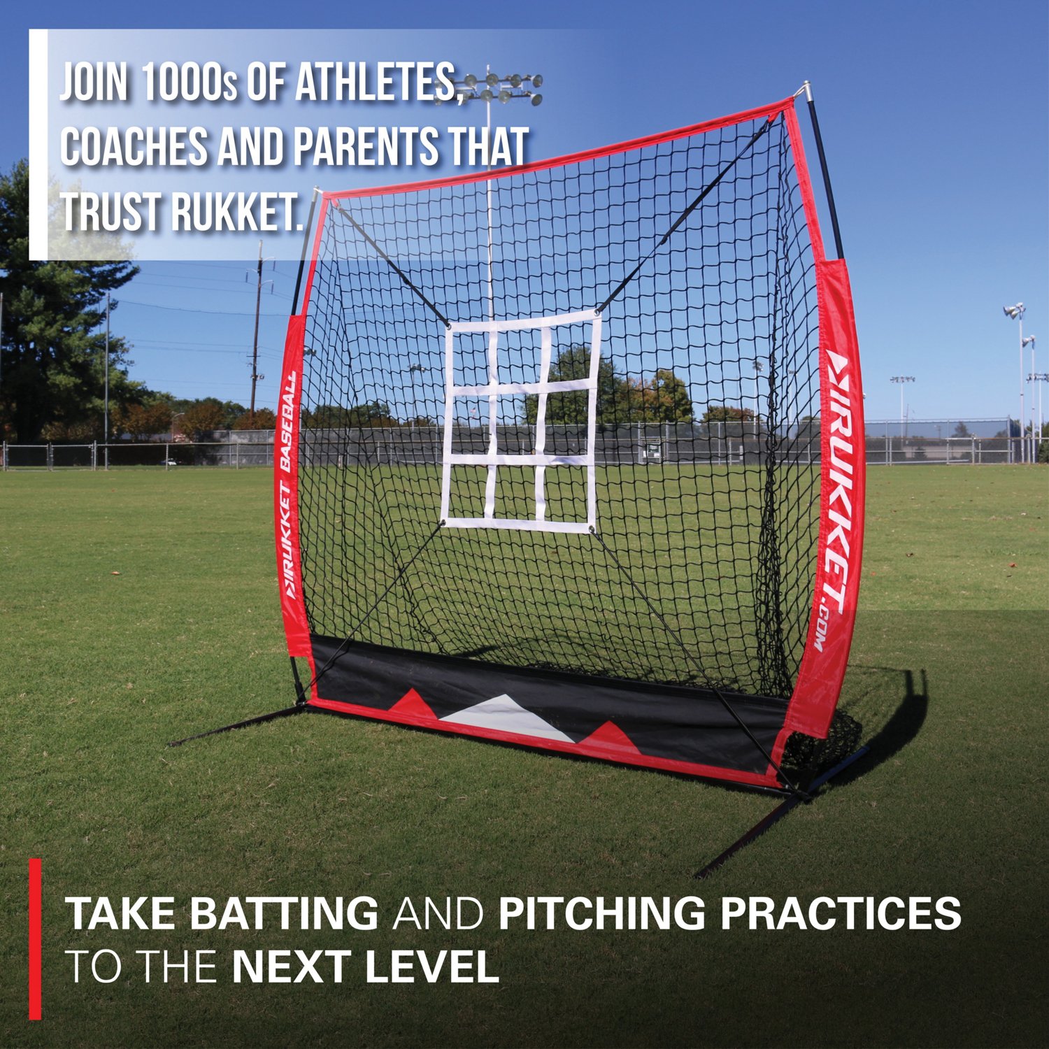 Rukket Sports 5 ft x 5 ft Baseball/Softball Net with 3 Weighted Balls and Strike Zone Target                                     - view number 7
