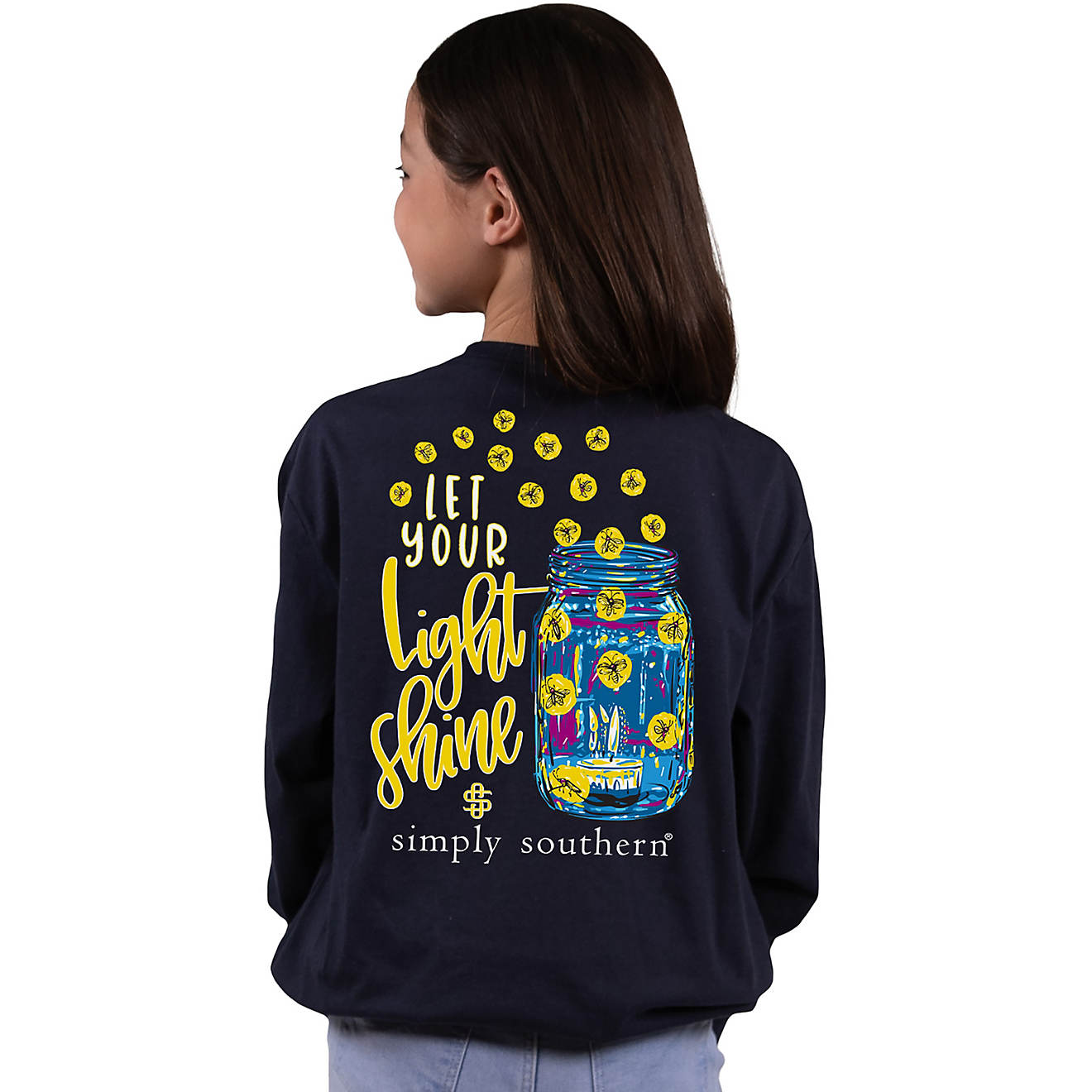 Simply Southern Girls' Let Your Light Shine Long Sleeve T-shirt                                                                  - view number 1