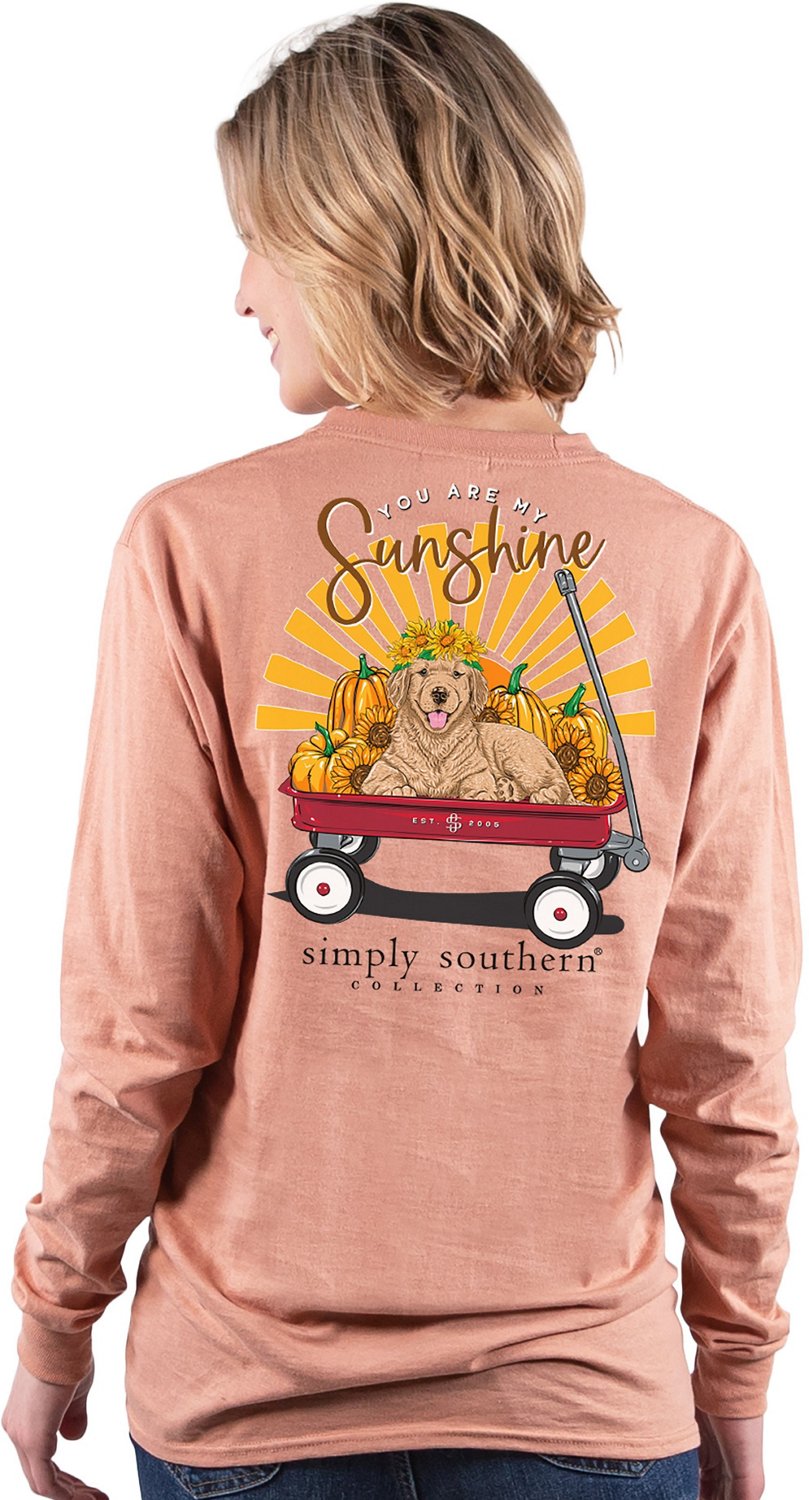 Simply Southern Women's You Are My Sunshine Pumpkin Long Sleeve T-shirt ...