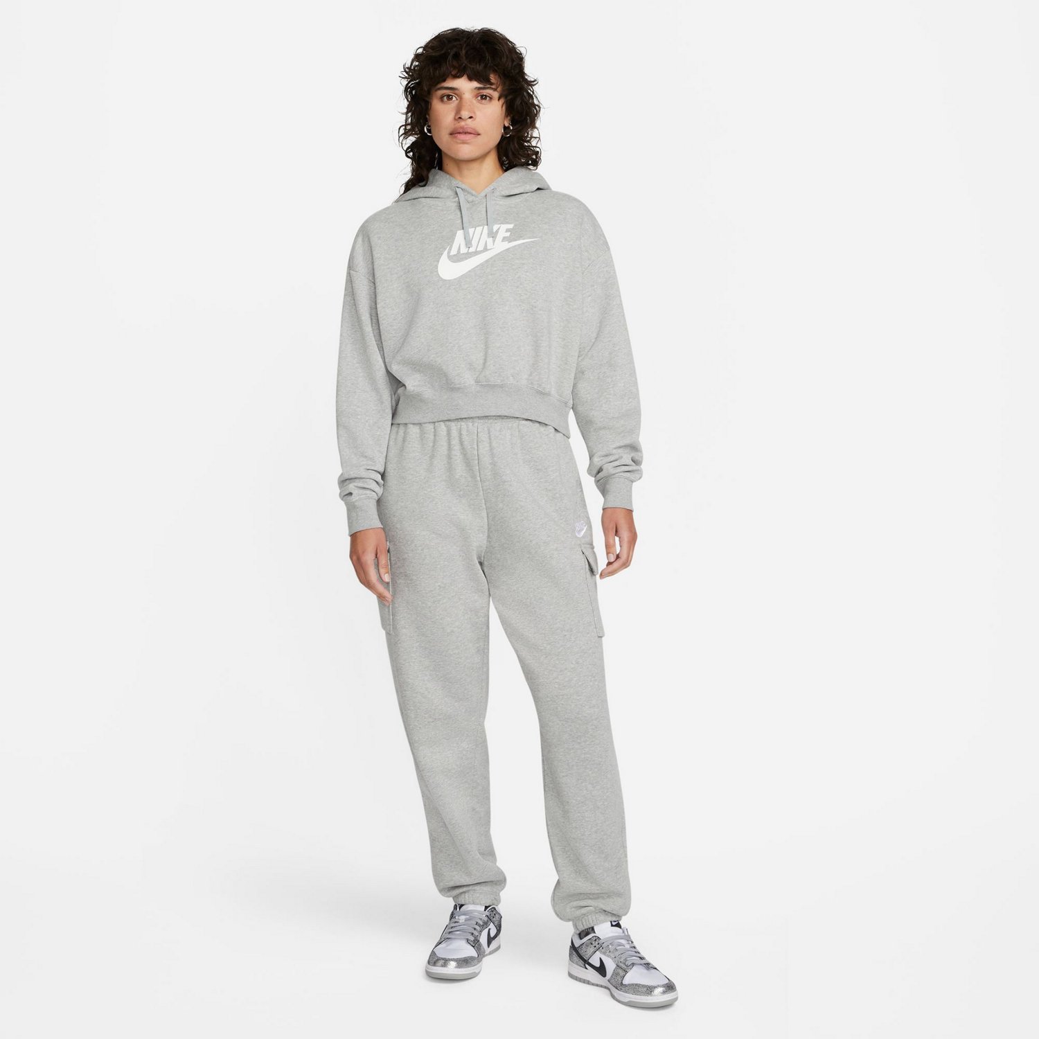 Nike Women's Club Fleece Graphic Crop Pullover Hoodie - view number 4