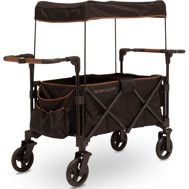 Delta Children Hercules Stroller Wagon for 2 Kids, Black