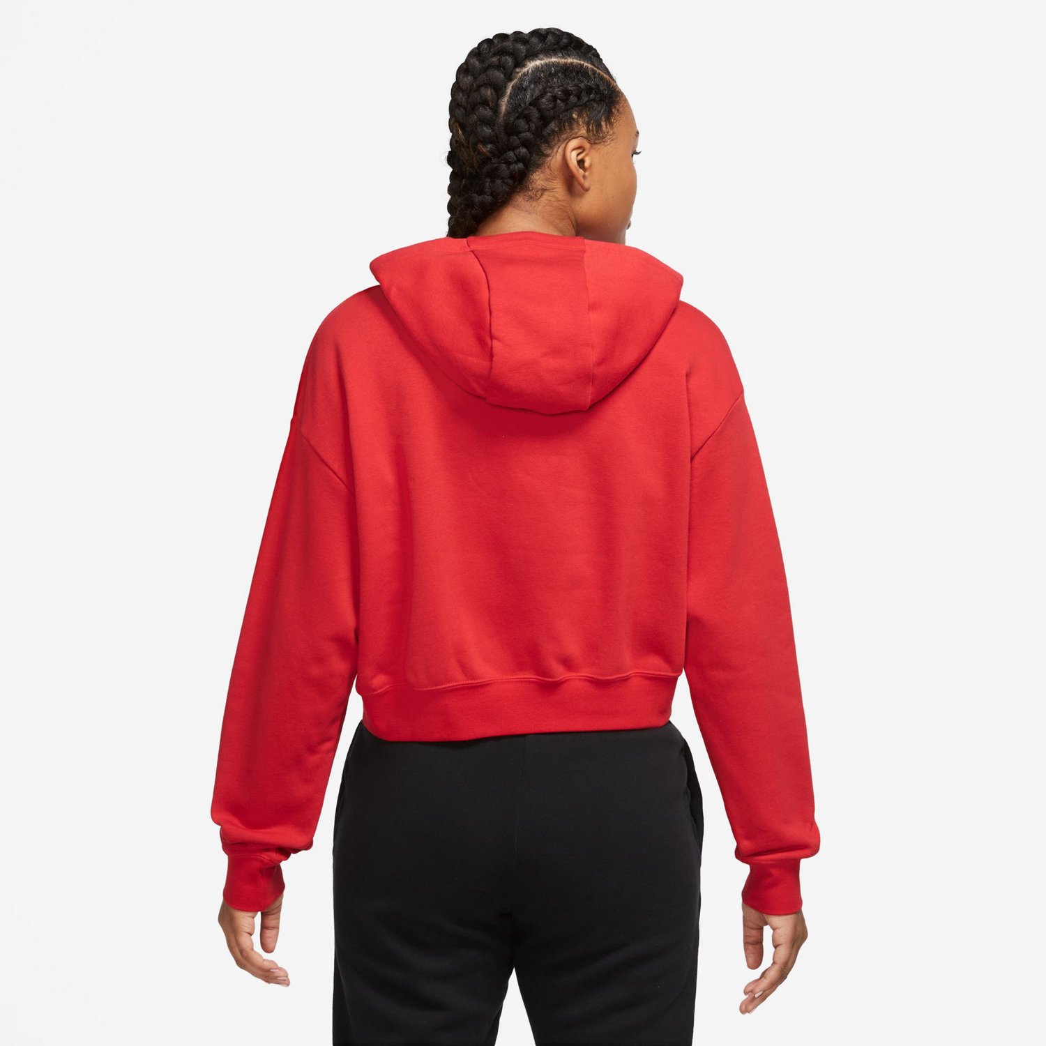 Nike Women's Club Fleece Graphic Crop Pullover Hoodie - view number 2