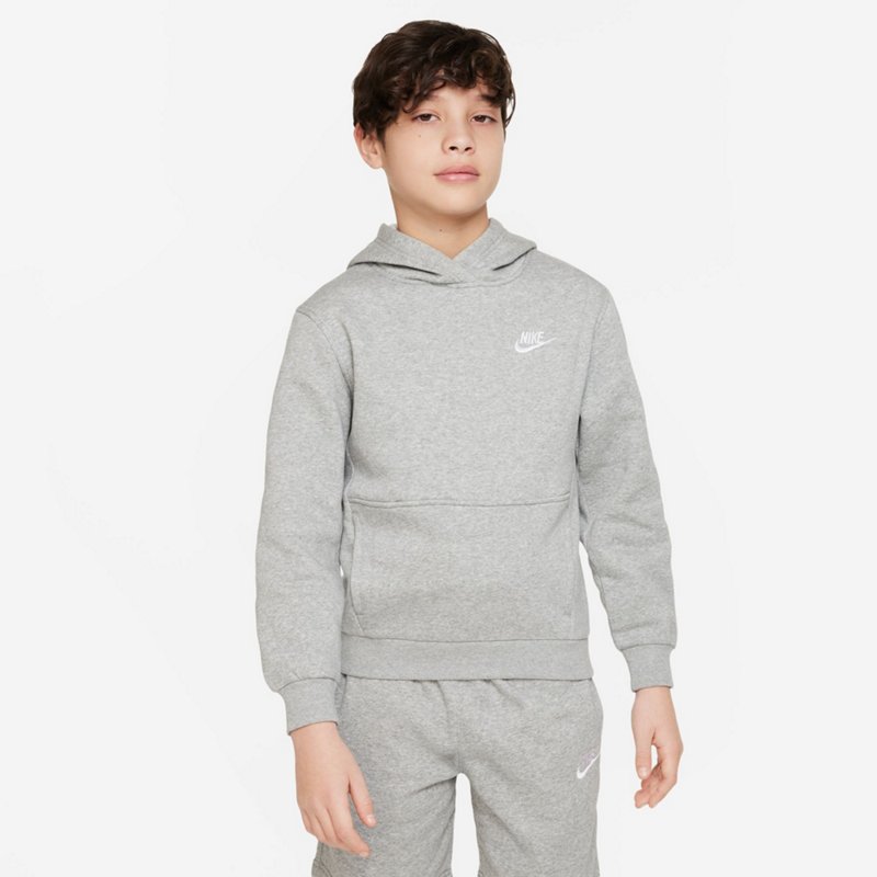 Nike Kids' Sportswear Club Fleece Hoodie Grey, X-Small - Boy's Fleece at Academy Sports