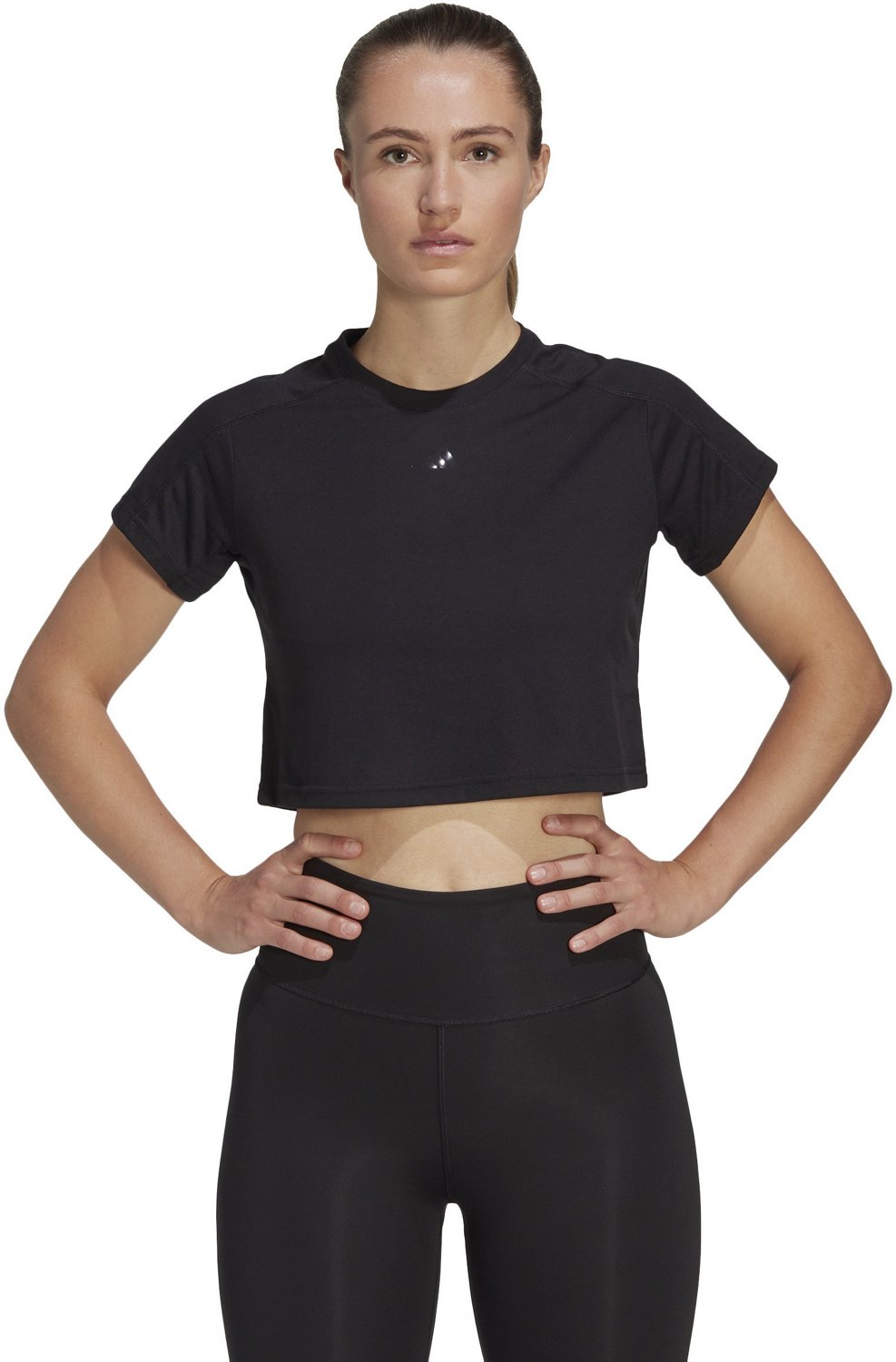 adidas Women's Train Essentials 3-Bar Crop T-shirt | Academy