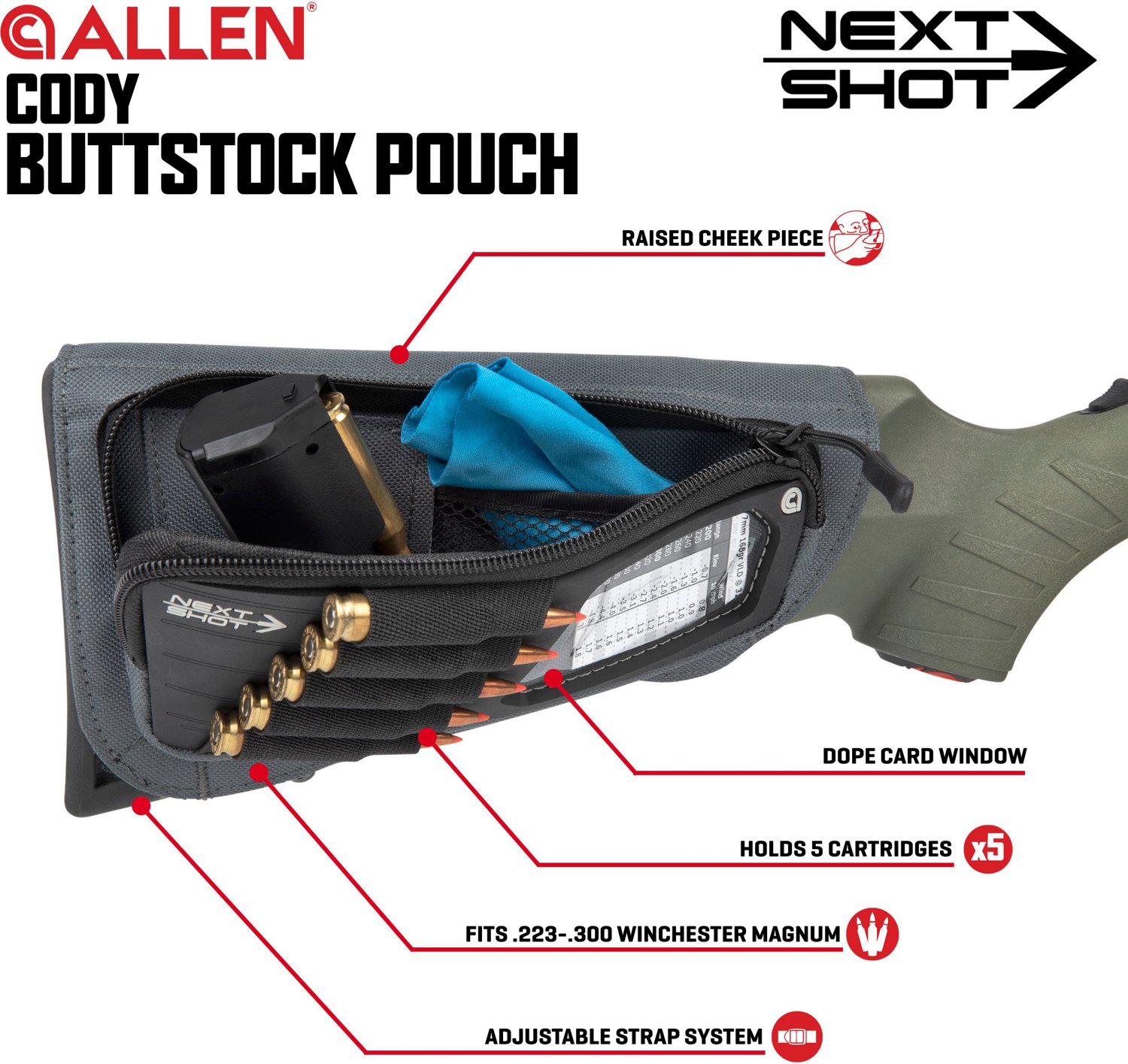 Allen Company Next Shot Cody Buttstock Pouch - view number 4