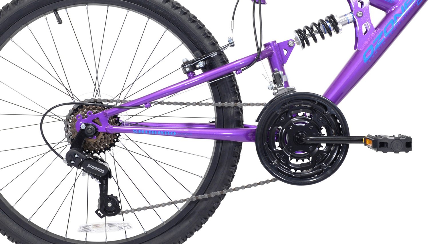 Ozone 500 Girls' Shock Force 24 in 21-Speed Full Suspension Mountain Bike - view number 5