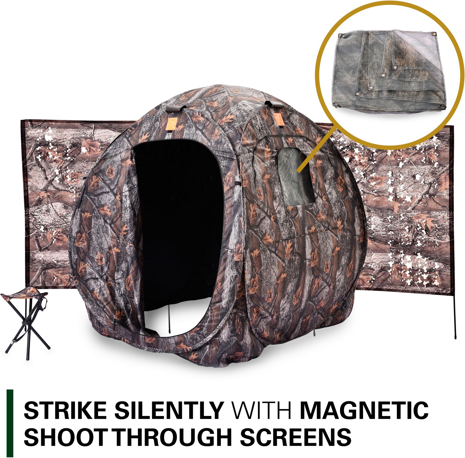 Rukket Sports Black Hoof Outdoors Hunting Blind with Tripod Stool and Ground Screen - view number 4