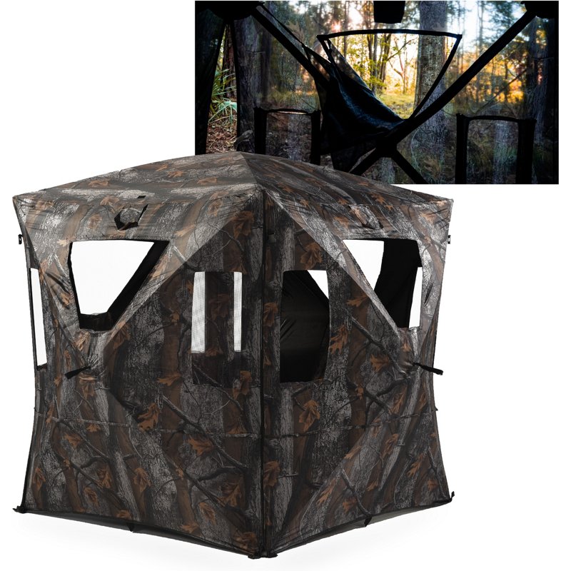 Rukket Sports Hoof Outdoors 360 View Pop-Up Hub-Style Hunting Blind Brown/Grey - Huntg Stands/Blnds/Accs at Academy Sports