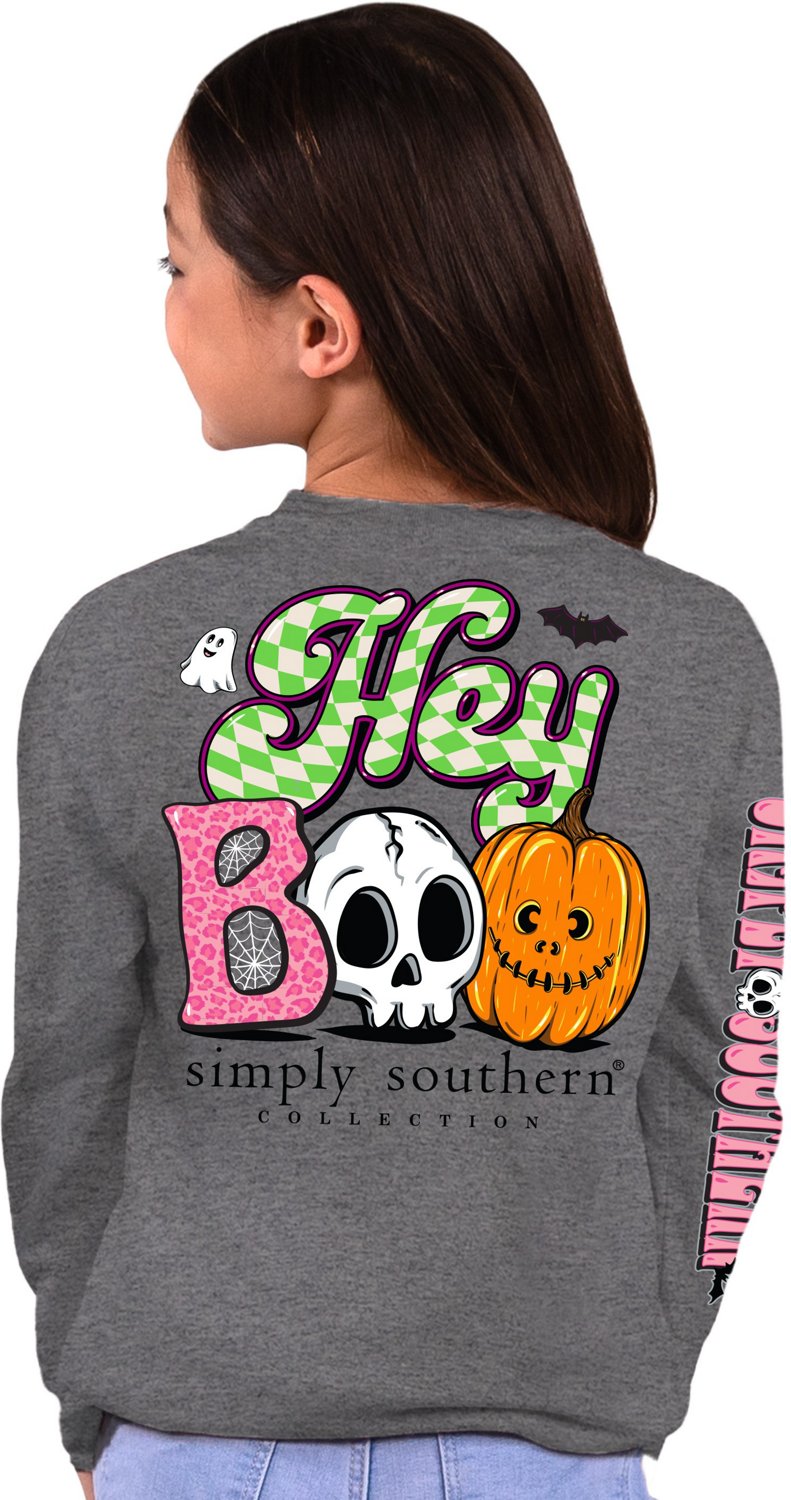 Simply Southern Girls Hey Boo Long Sleeve T Shirt Academy 1792