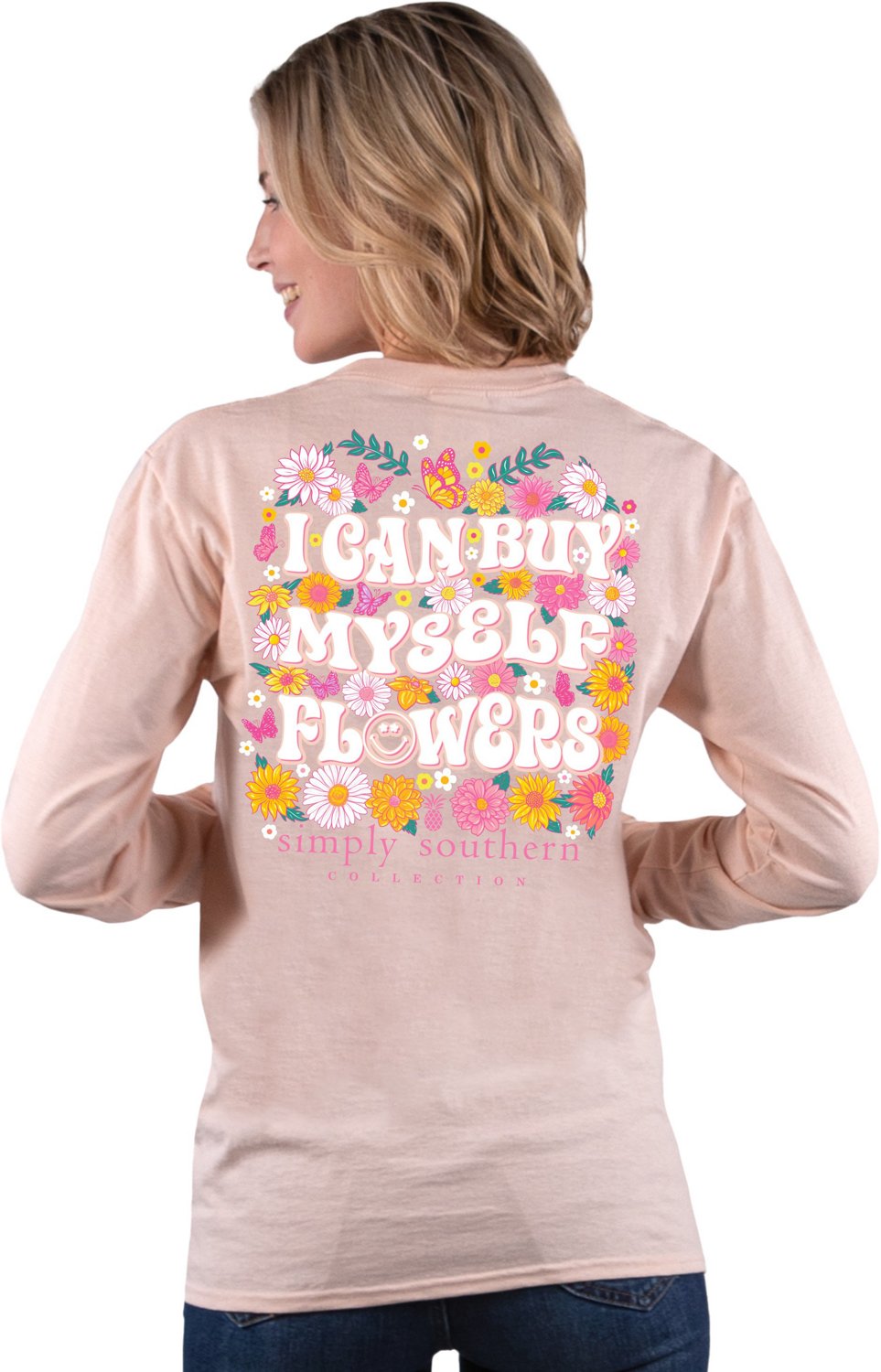 Simply Southern Women's Flowers Long Sleeve T-shirt | Academy
