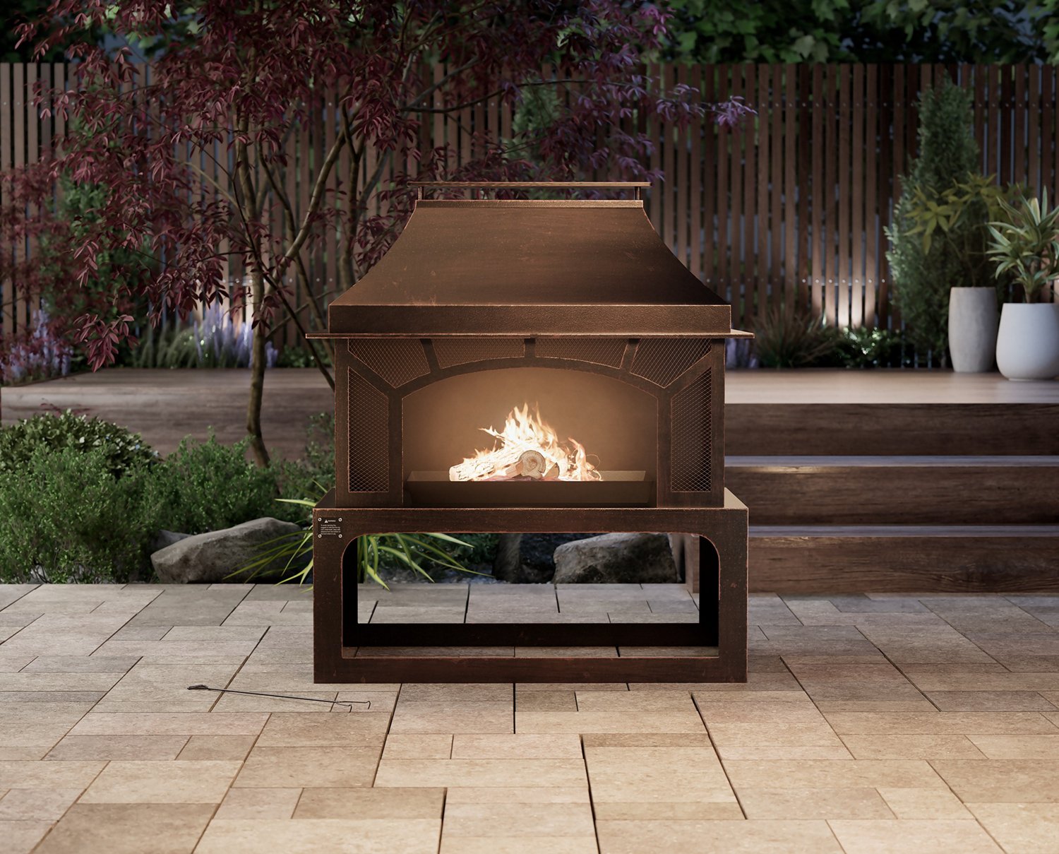 Mosaic Rustic Outdoor Fireplace                                                                                                  - view number 4