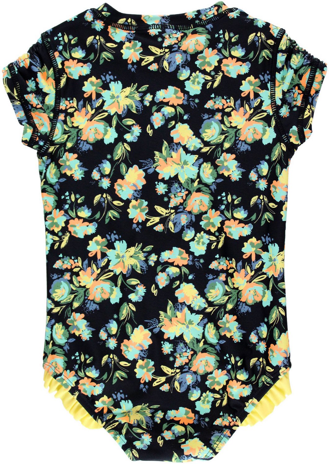 RuffleButts Girls' 4-7 Midnight Garden Waterfall Rash Guard One Piece Swimsuit - view number 3