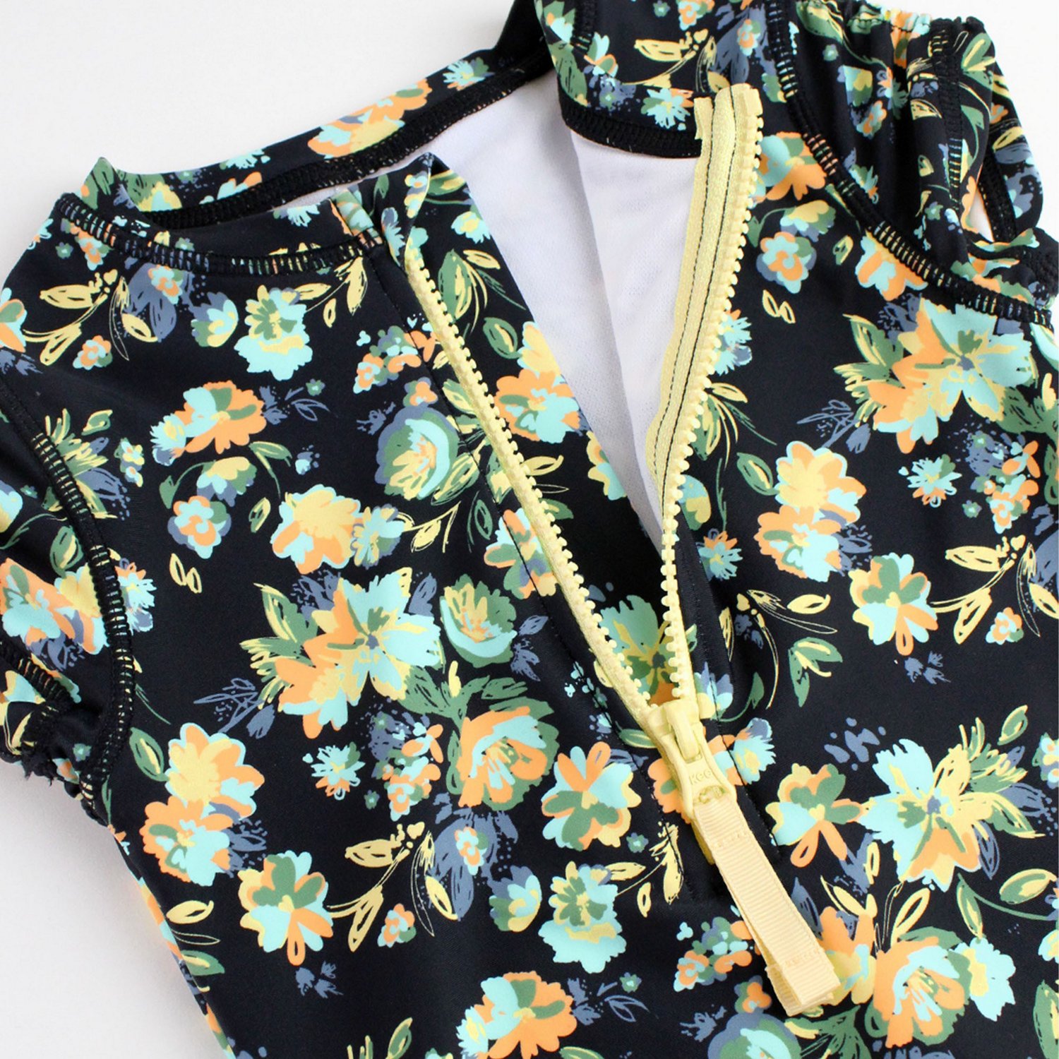 RuffleButts Girls' 4-7 Midnight Garden Waterfall Rash Guard One Piece Swimsuit - view number 4