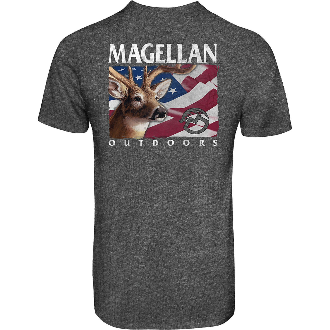 Magellan Outdoors Men’s Rack White and Blue Graphic T-shirt                                                                    - view number 1