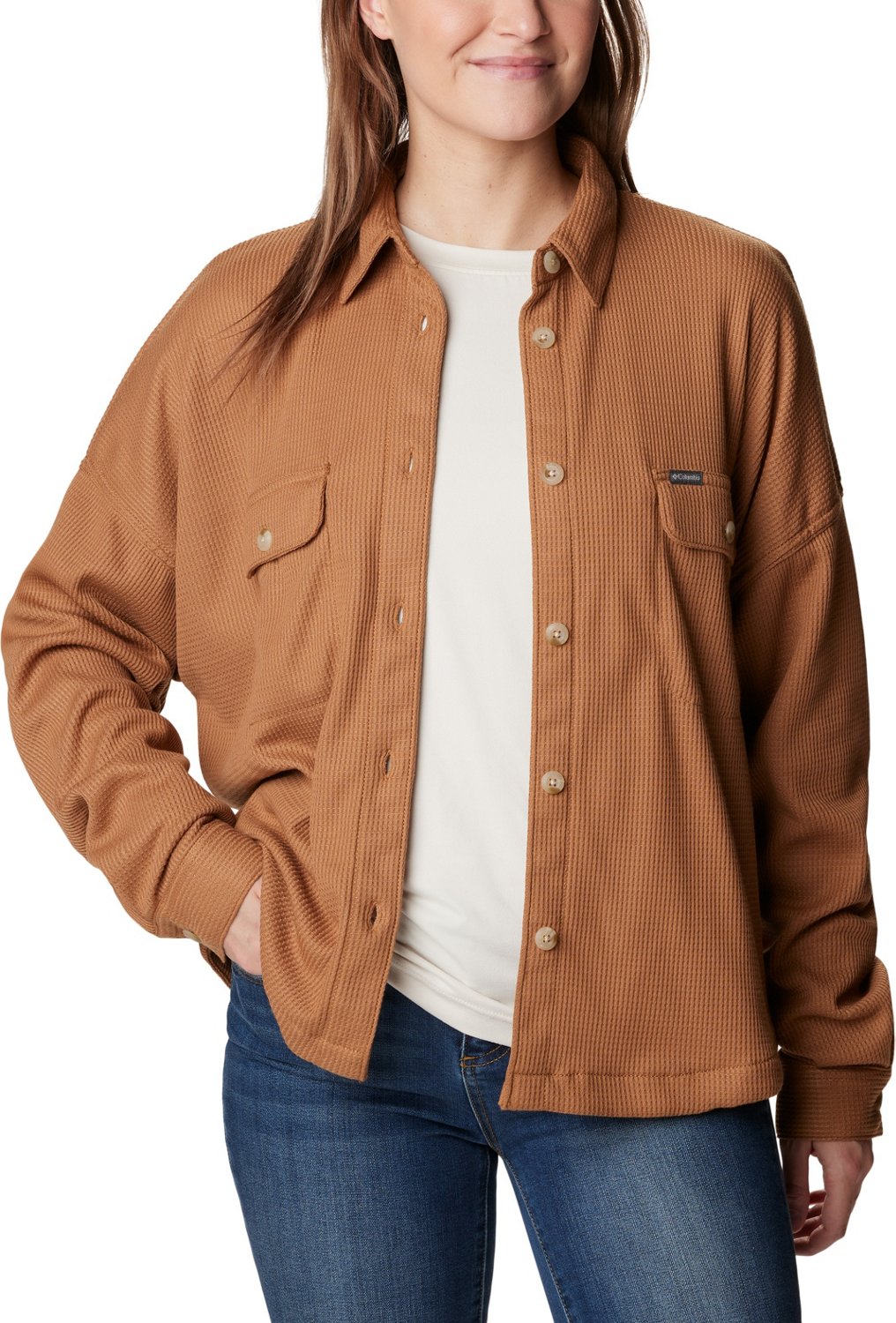 Columbia Sportswear Women's Plus Holly Hideaway Waffle Shirt Jacket - view number 4