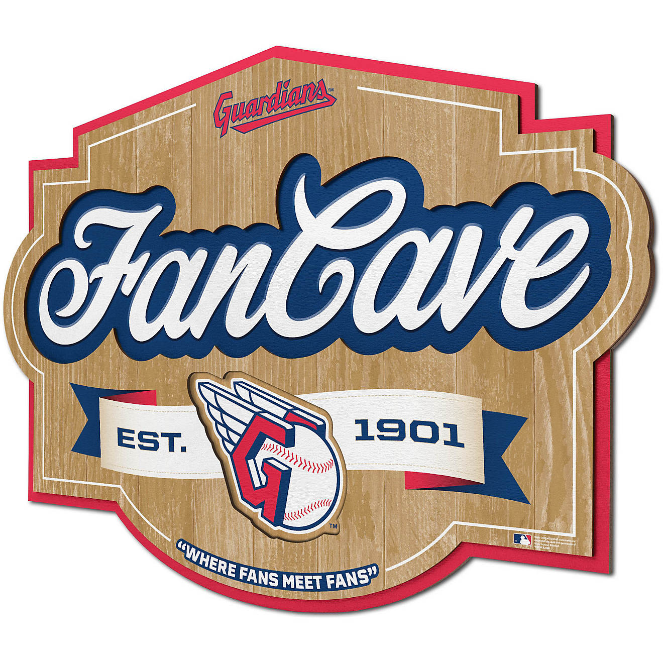 YouTheFan Cleveland Guardians Fan Cave Sign                                                                                      - view number 1