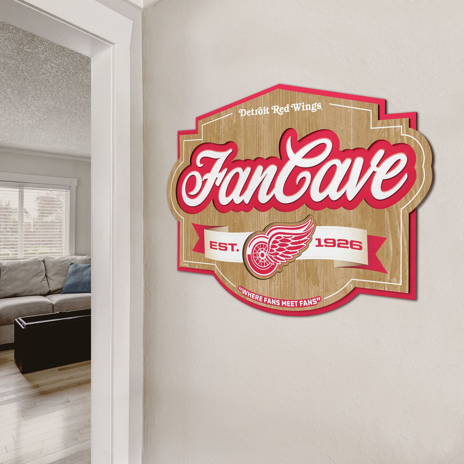 YouTheFan Detroit Red Wings Fan Cave Sign  - view number 4