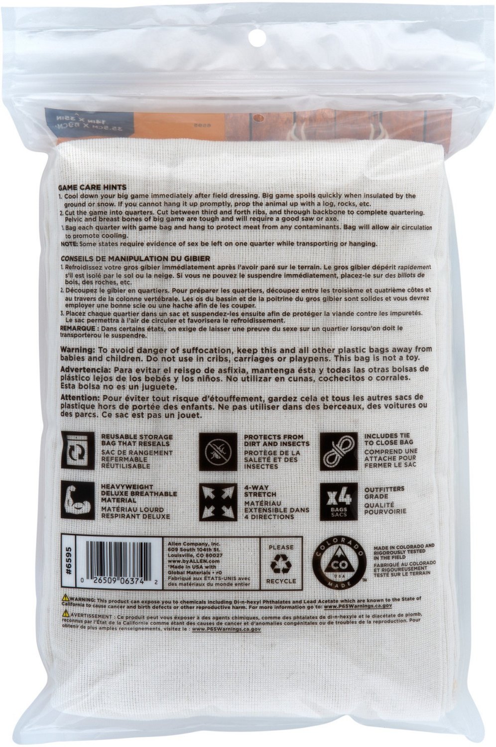 Allen Company Colorado Deluxe Elk Quarter Game Bags - view number 4