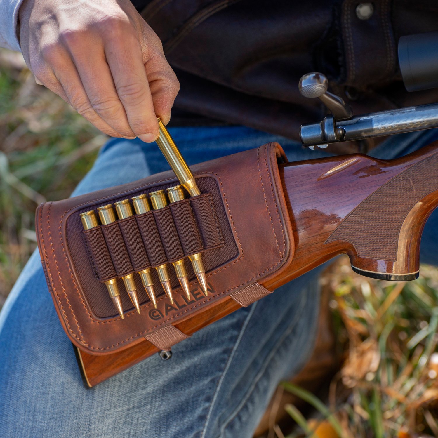 Allen Company New Castle Leather Buttstock Cartridge Carrier                                                                     - view number 5