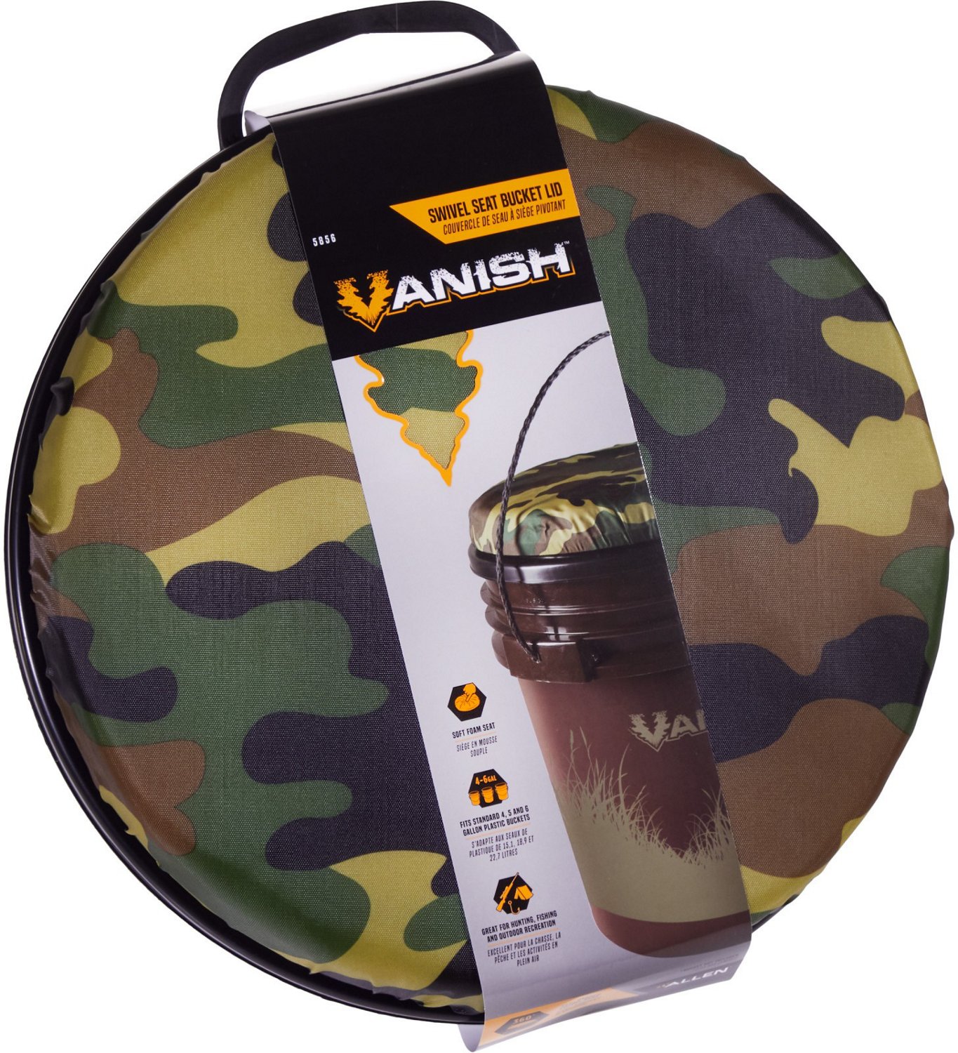 Allen Company Vanish Camouflage Bucket Lid Swivel Seat                                                                           - view number 4
