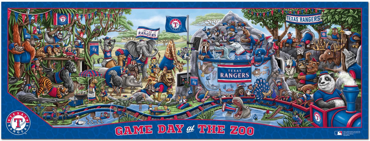YouTheFan Texas Rangers Game Day At The Zoo 500-Piece Puzzle  - view number 3
