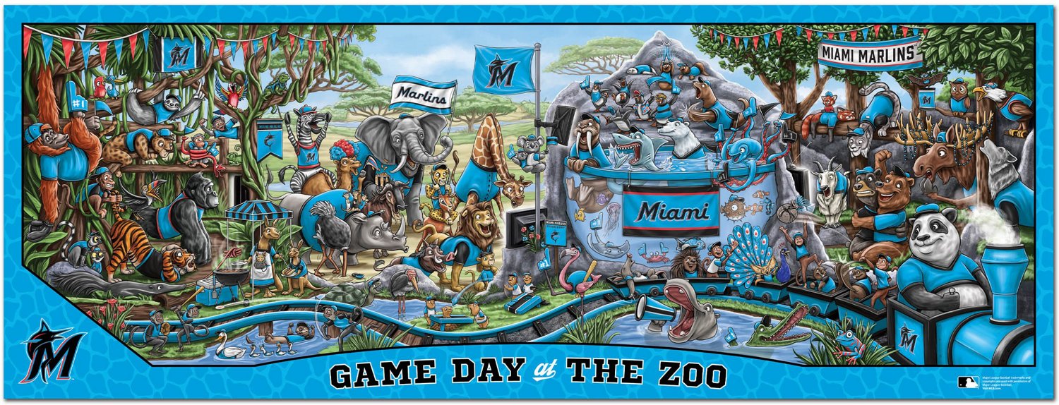 YouTheFan Miami Marlins Game Day At The Zoo 500-Piece Puzzle  - view number 3