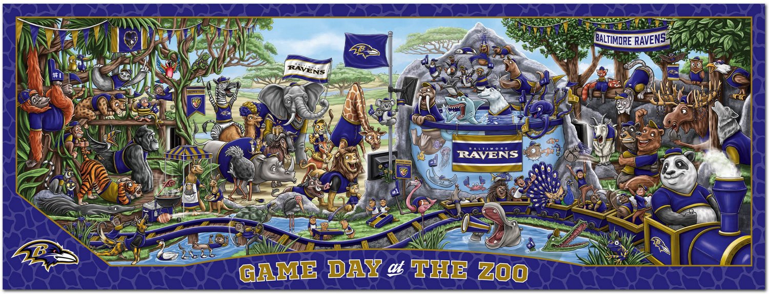 YouTheFan Baltimore Ravens Game Day At The Zoo 500-Piece Puzzle                                                                  - view number 3