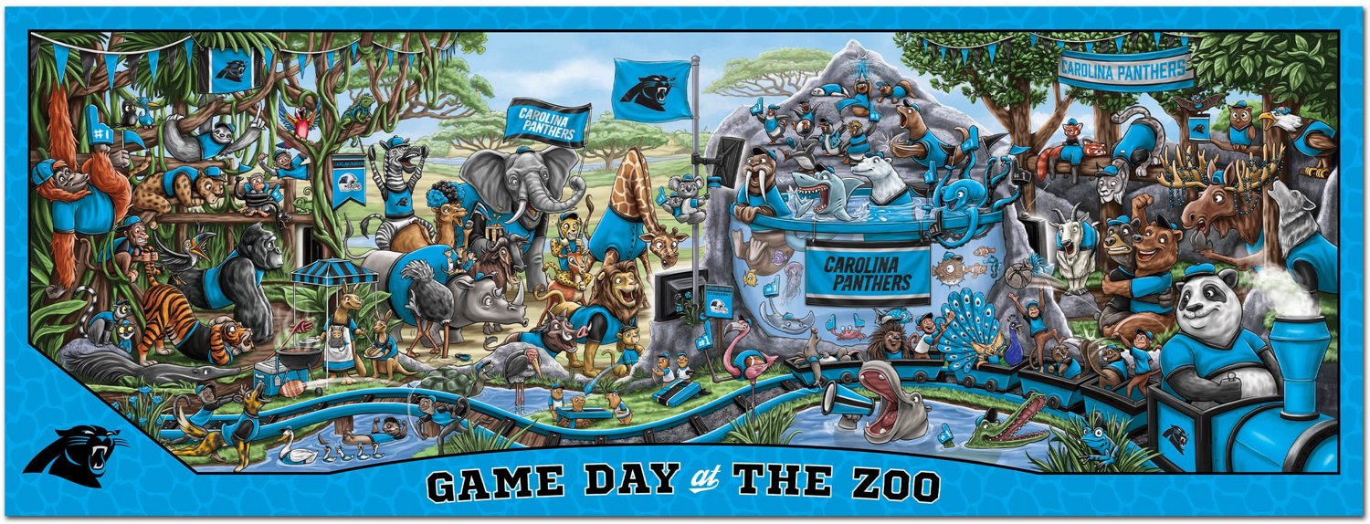 YouTheFan Carolina Panthers Game Day At The Zoo 500-Piece Puzzle                                                                 - view number 3