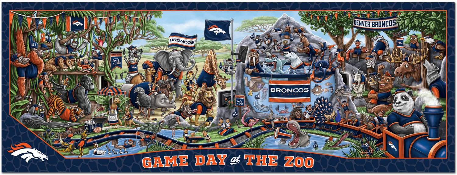YouTheFan Denver Broncos Game Day At The Zoo 500-Piece Puzzle  - view number 3