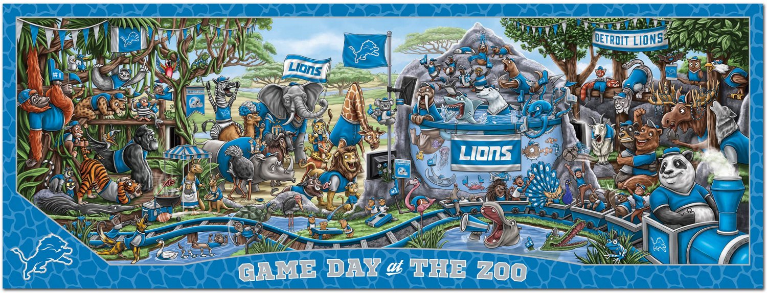 YouTheFan Detroit Lions Game Day At The Zoo 500-Piece Puzzle                                                                     - view number 3