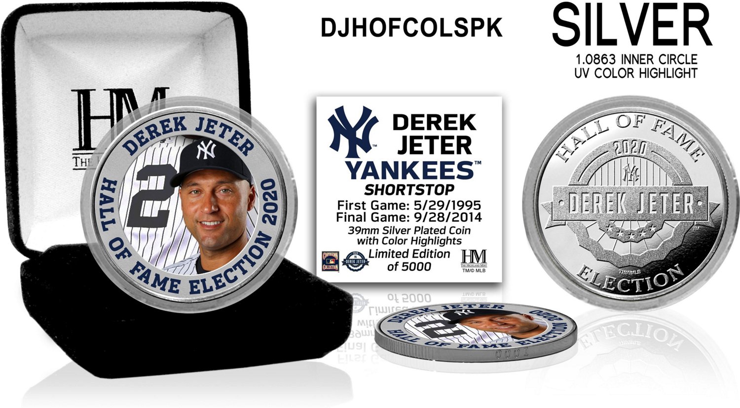 Highland Mint MLB New York Yankees Derek Jeter Hall of Fame