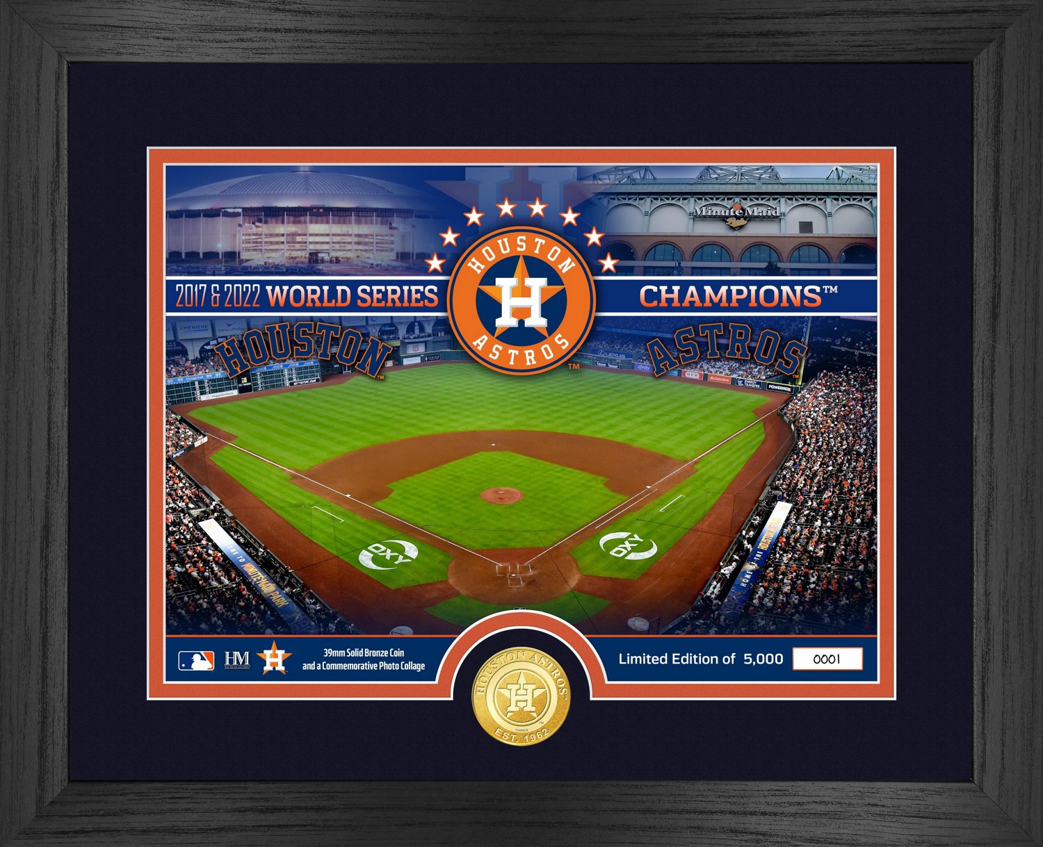 Houston Astros, 2022 World Series Commemorative Issue Cover Framed