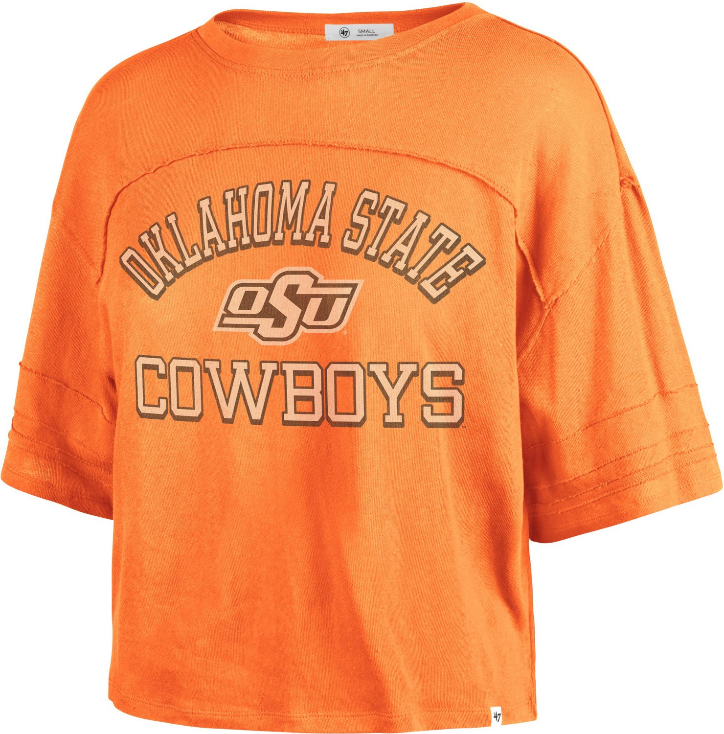 '47 Women's Oklahoma State University Somerset Jersey Half Moon Stevie Cropped T-shirt