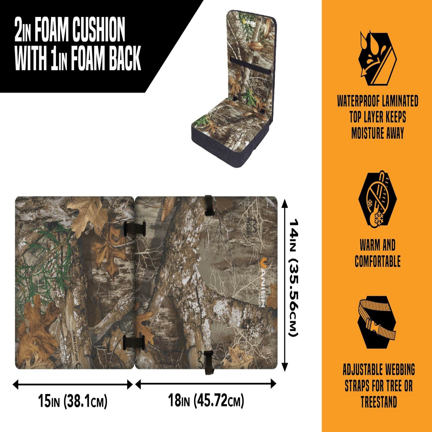 Allen Company RealTree Edge Vanish Foam Cushion With Back                                                                        - view number 5