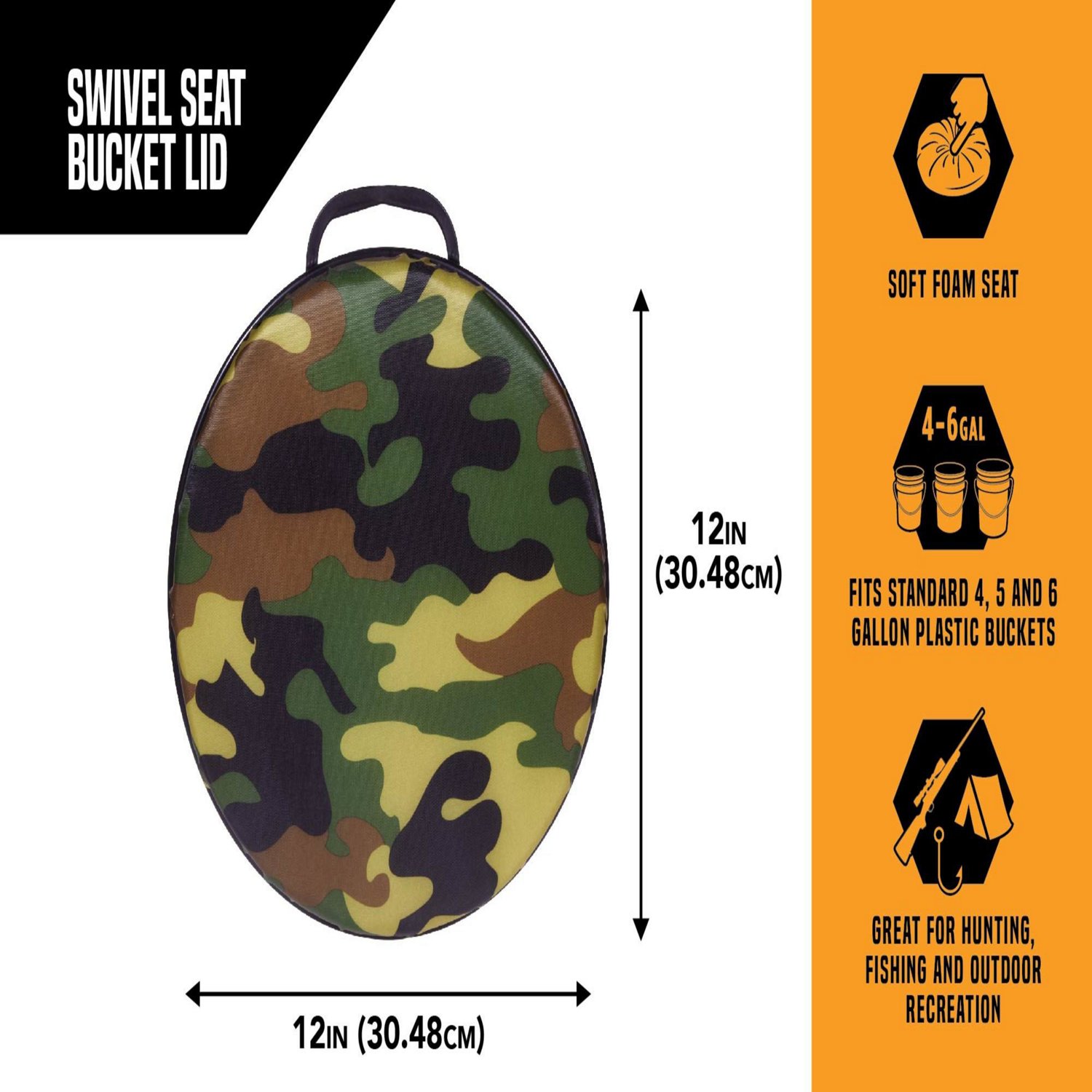 Allen Company Vanish Camouflage Bucket Lid Swivel Seat                                                                           - view number 5
