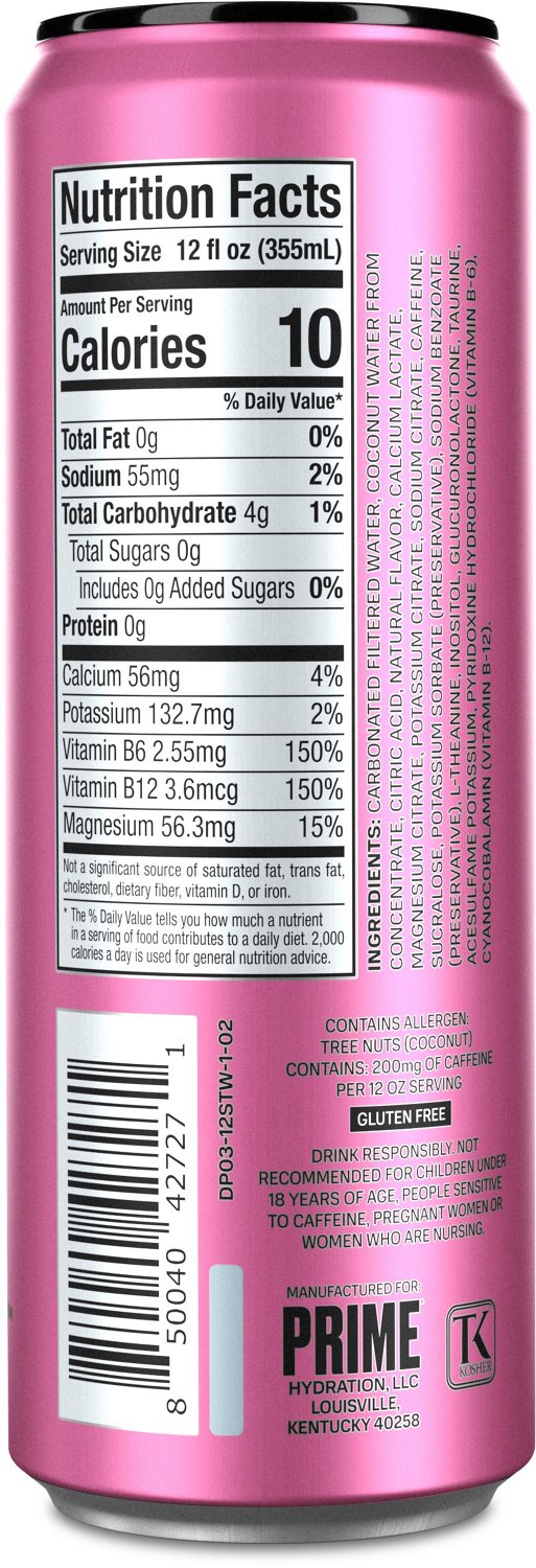 Prime Strawberry Watermelon Energy Drink 12oz Academy