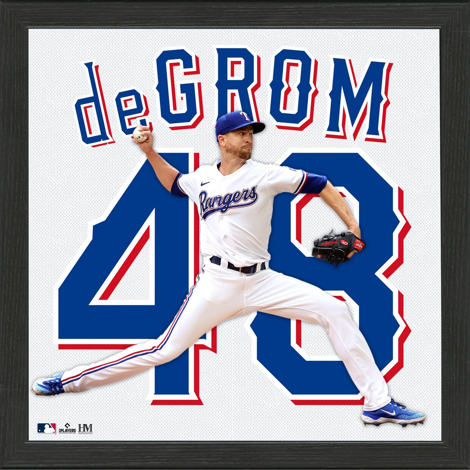 The Highland Mint Texas Rangers Jacob deGrom 48 Impact Jersey Framed
