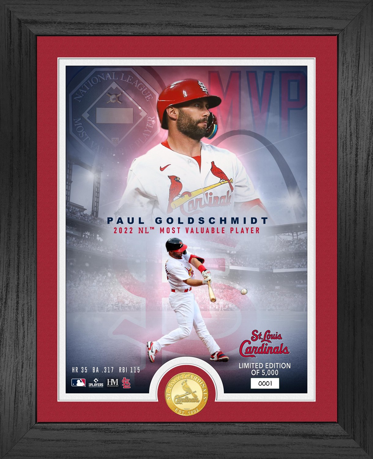 The Highland Mint St. Louis Cardinals Goldschmidt 2022 Nl Mvp Bronze 