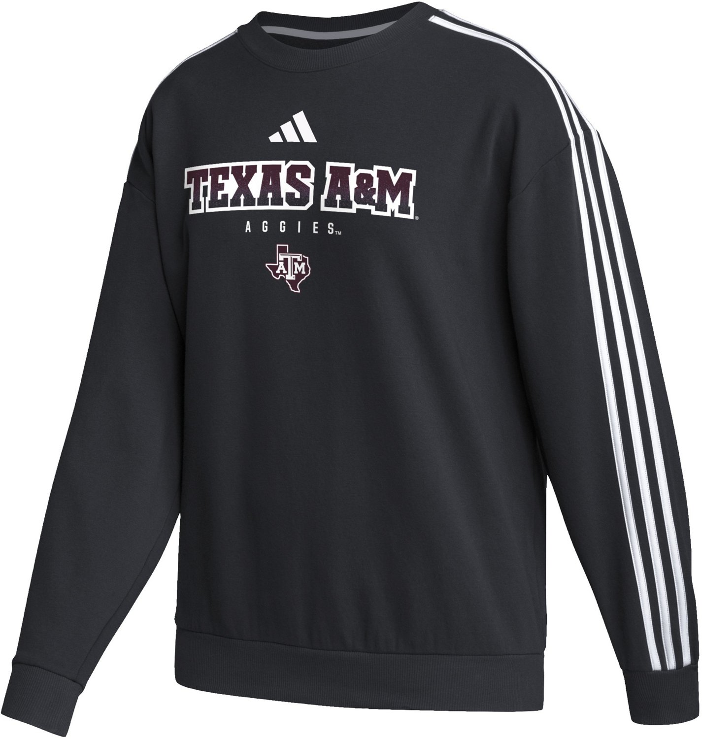 adidas Women's Texas A&M University Fashion Oversize Crew Sweatshirt ...